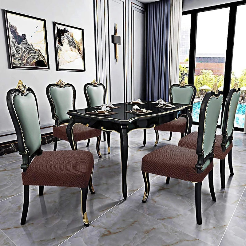 Chair Seat Cushion Covers Stretch Jacquard SOLVIRA
