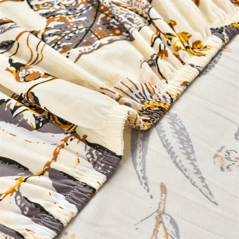 Wingback Chair Slipcover Floral Print VALENI