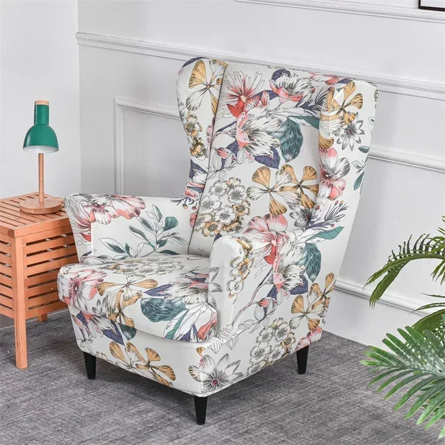Wingback Chair Cover Set Floral VELARIO