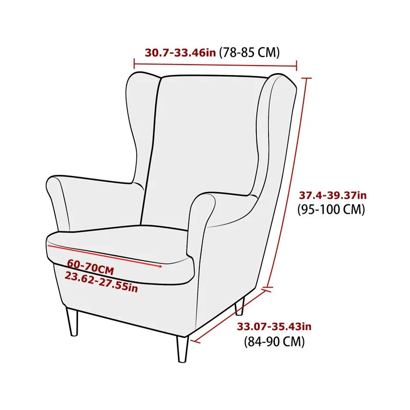 Wingback Chair Cover Jacquard ARVENA