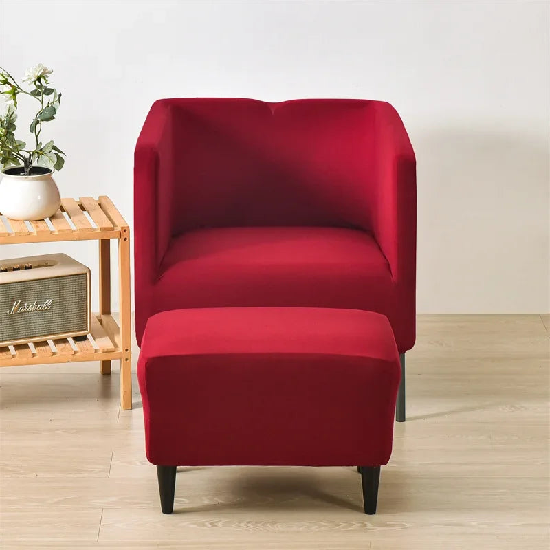 Club Chair Cover Stretch Solid Color SAVELIO