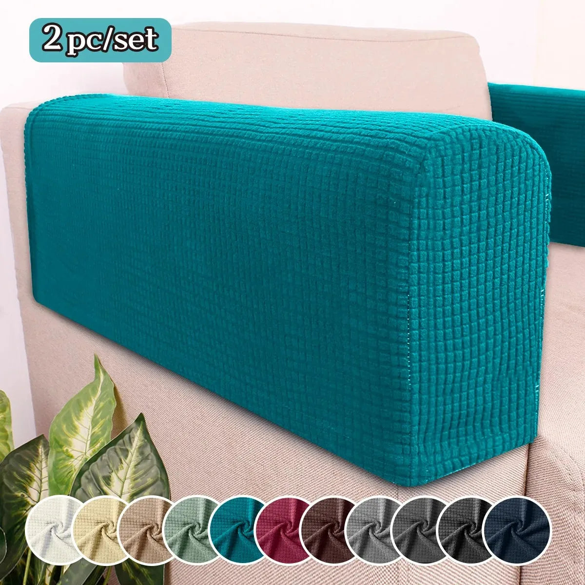 Sofa Armrest Cover Jacquard 2pcs SOLENI