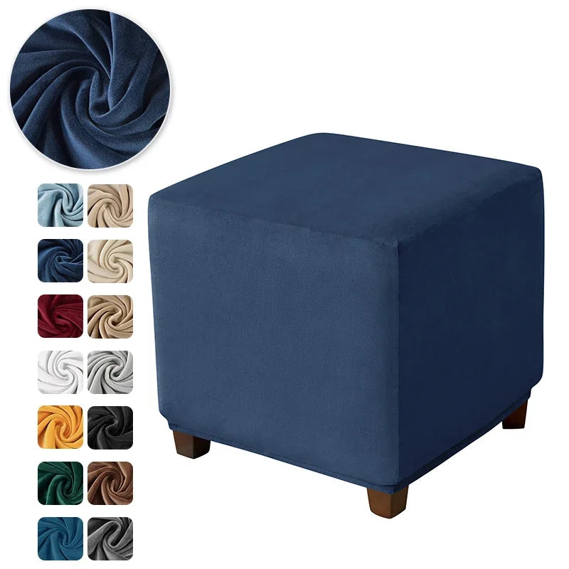 Ottoman Cover Velvet Stool Cover VELORIN