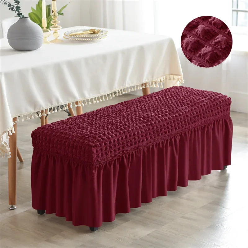 Bench Cover Seersucker Stretch with Skirt VELINOR