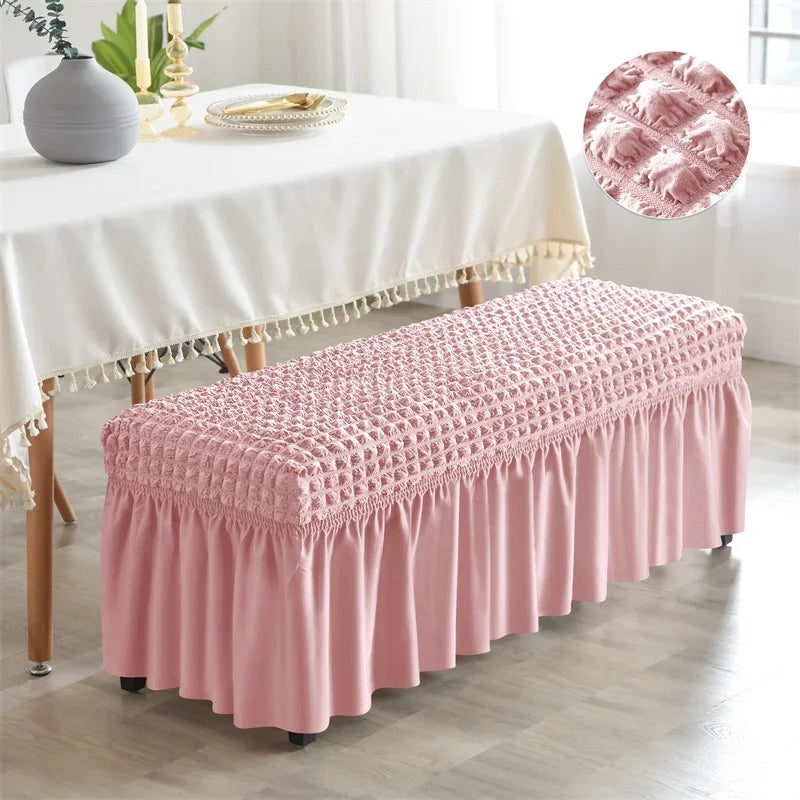 Bench Cover Seersucker Stretch with Skirt VELINOR