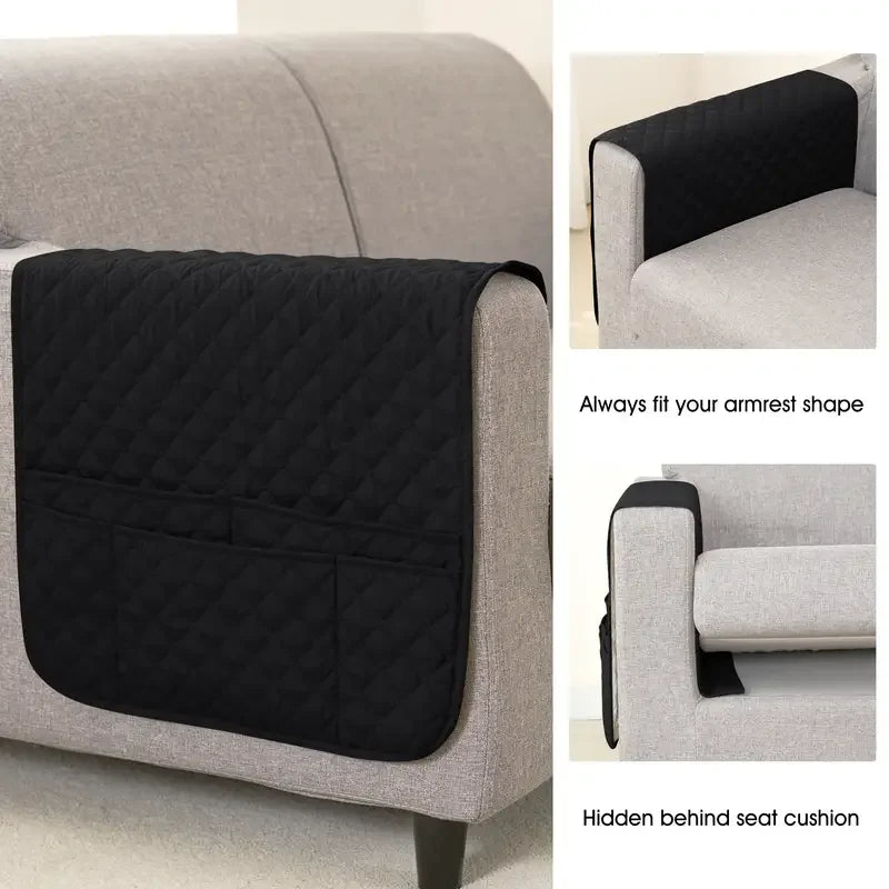 Sofa Armrest Cover with Pockets Polyester SOLVIRA