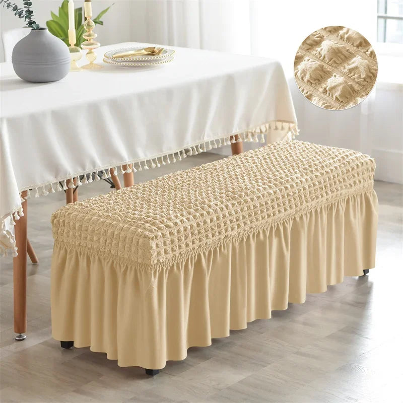 Bench Cover Seersucker Stretch with Skirt VELINOR