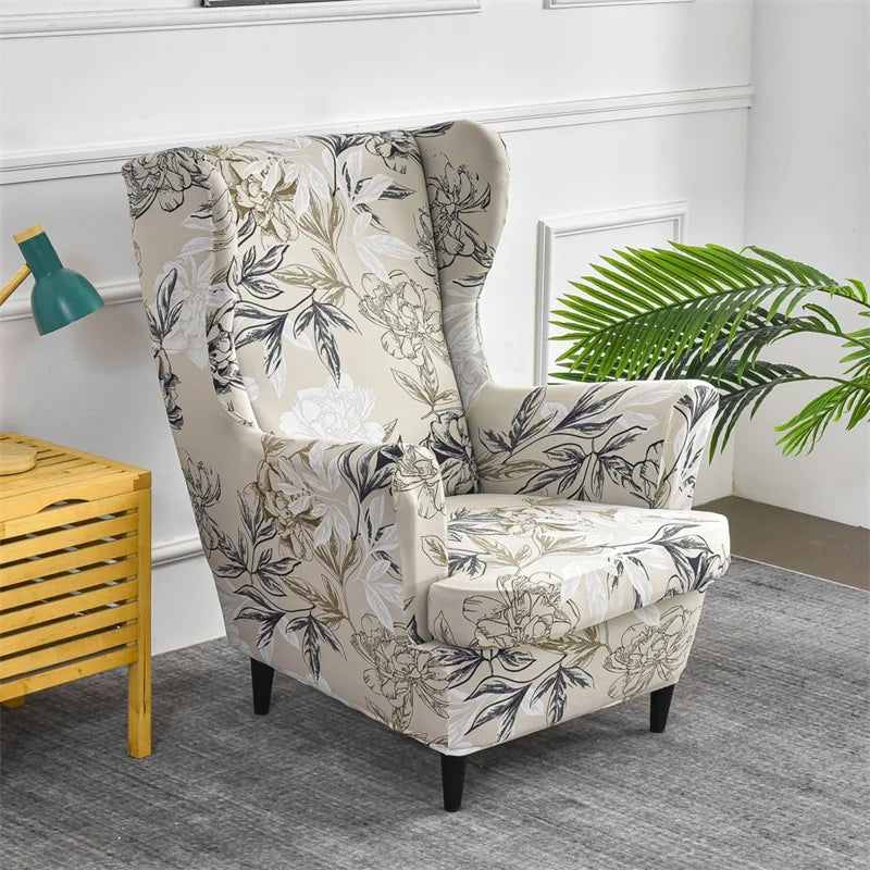 Wingback Chair Cover Set Floral VELARIO