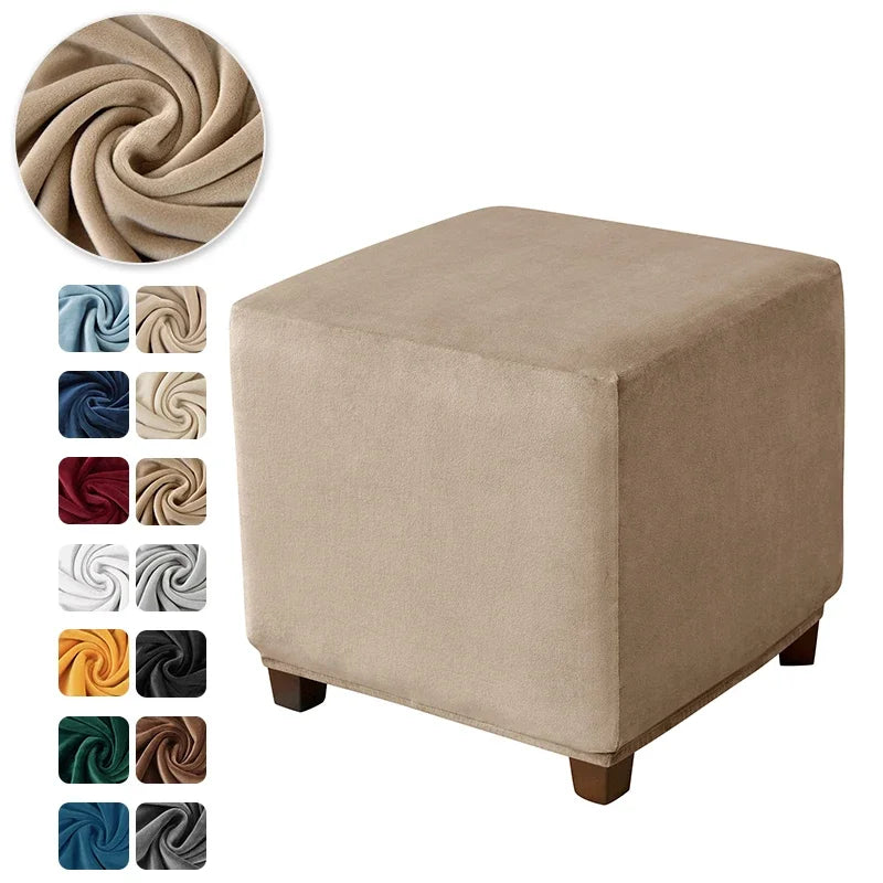 Ottoman Cover Velvet Stool Cover VELORIN