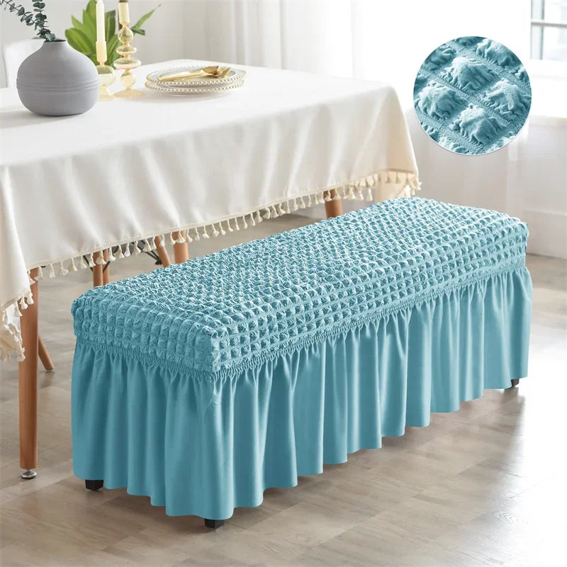 Bench Cover Seersucker Stretch with Skirt VELINOR