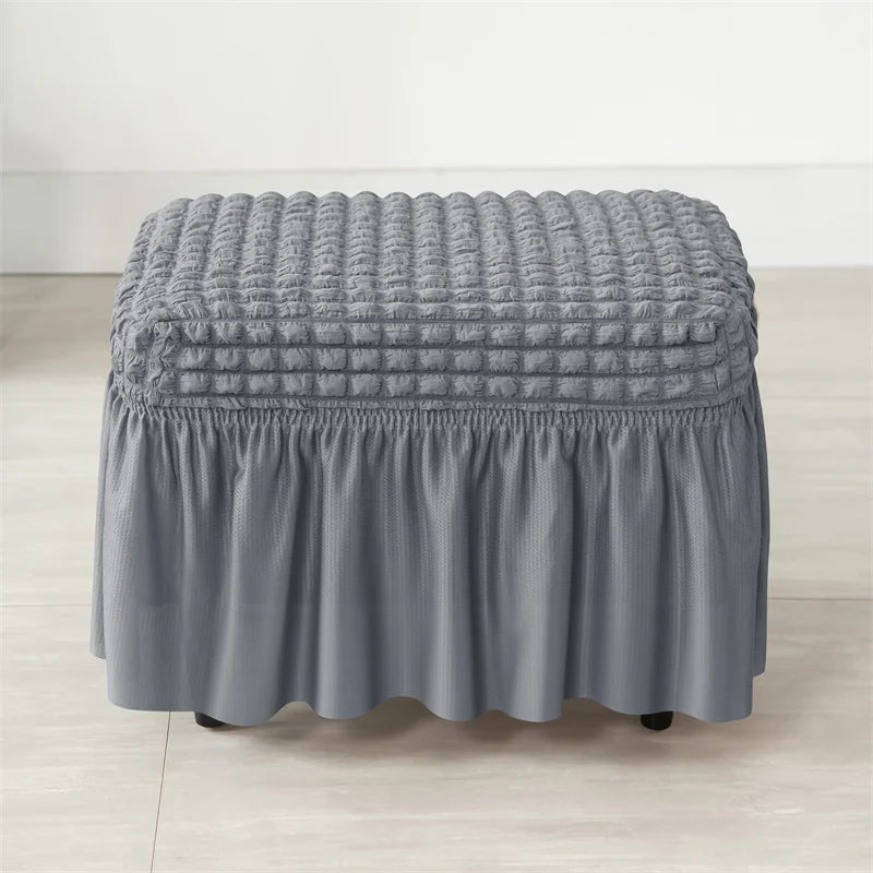 Footstool Cover Bubble Grid Stretch VELINAR