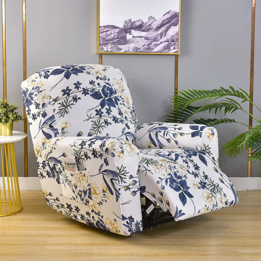 Recliner Slipcover Floral Pocket Set RELMIVA