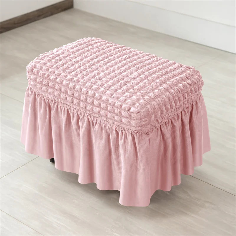 Footstool Cover Bubble Grid Stretch VELINAR