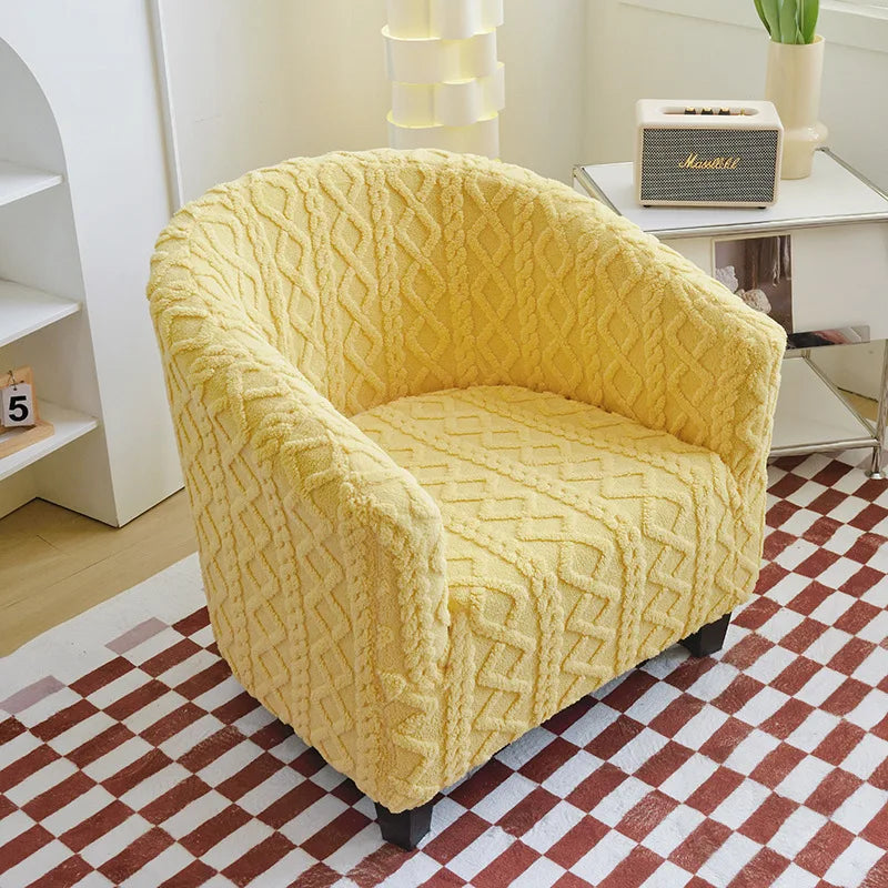 Club Chair Cover Jacquard Velvet SOLENAR