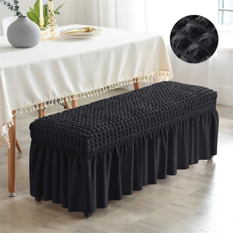 Bench Cover Seersucker Stretch with Skirt VELINOR