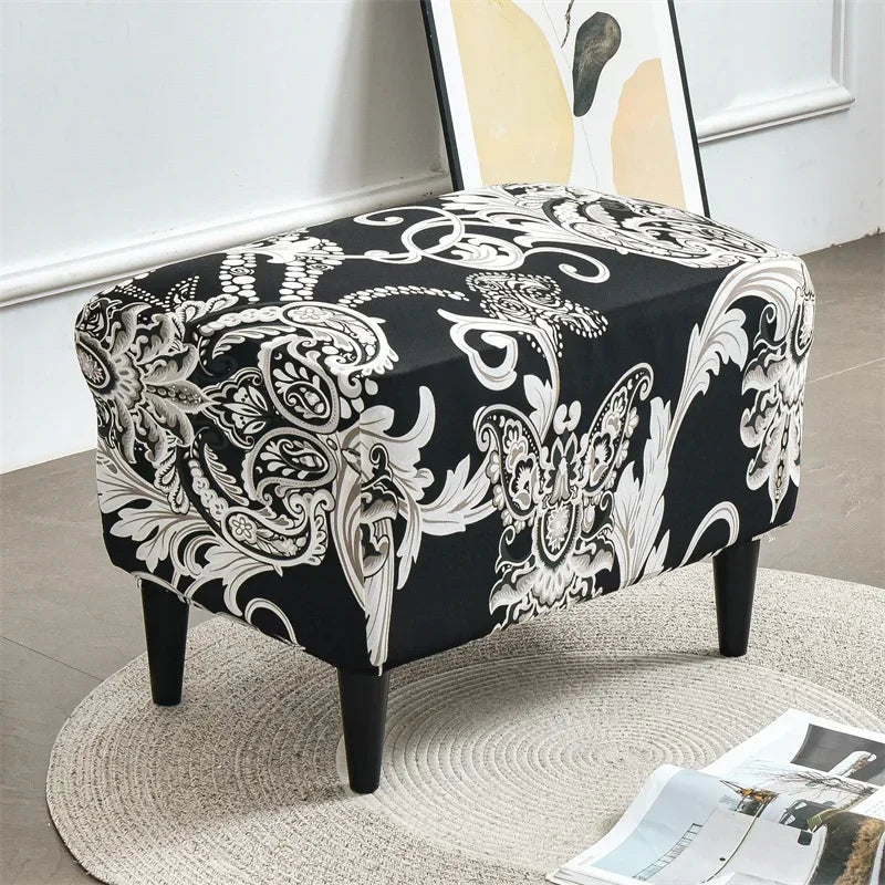 Wing Chair Cover Floral Spandex VALERIN