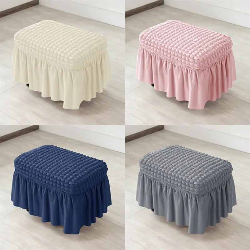 Footstool Cover Bubble Grid Stretch VELINAR