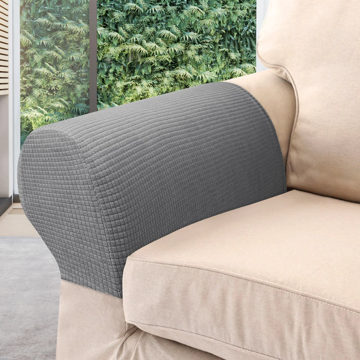 Armrest Cover Solid Spandex SOLVENA