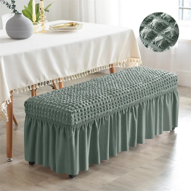 Bench Cover Seersucker Stretch with Skirt VELINOR