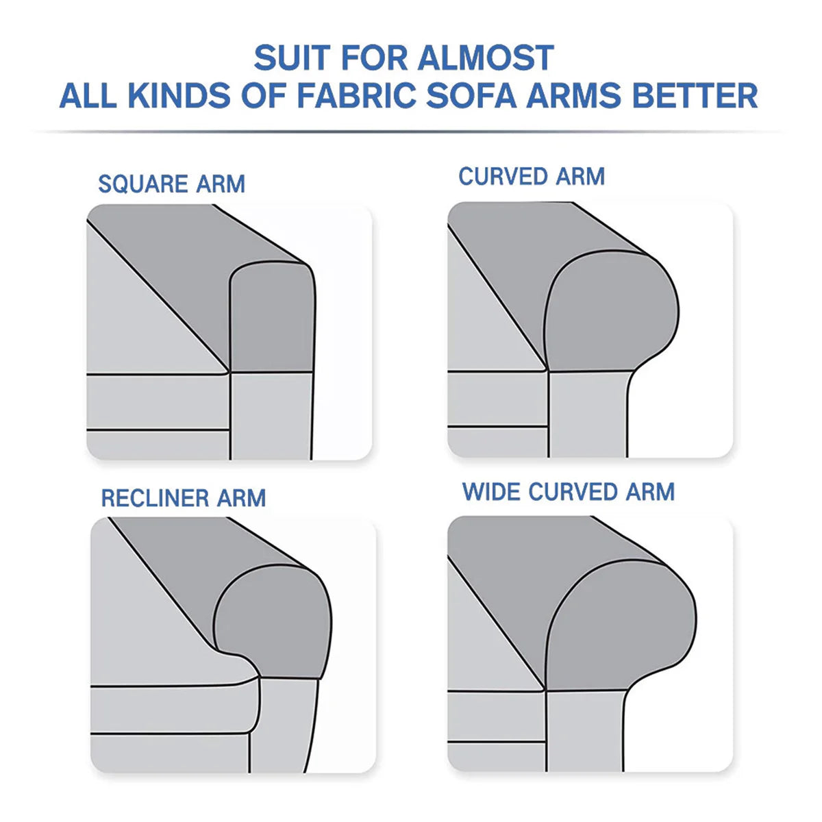 Armrest Cover Solid Spandex SOLVENA