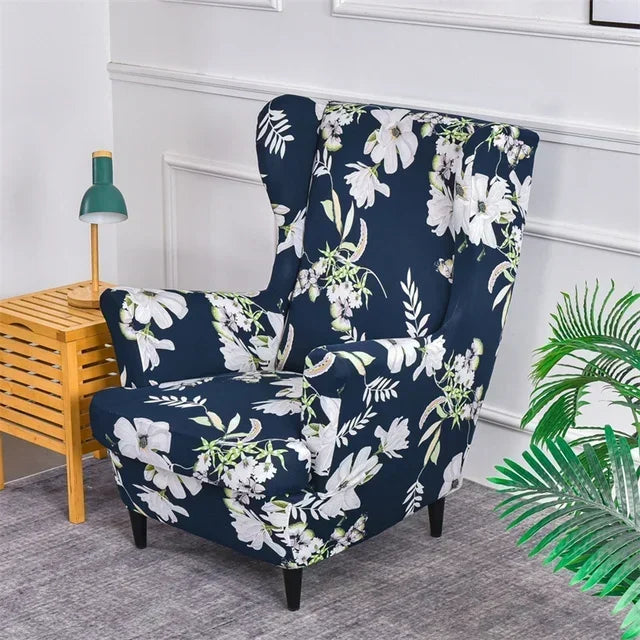 Wingback Chair Cover Set Floral VELARIO