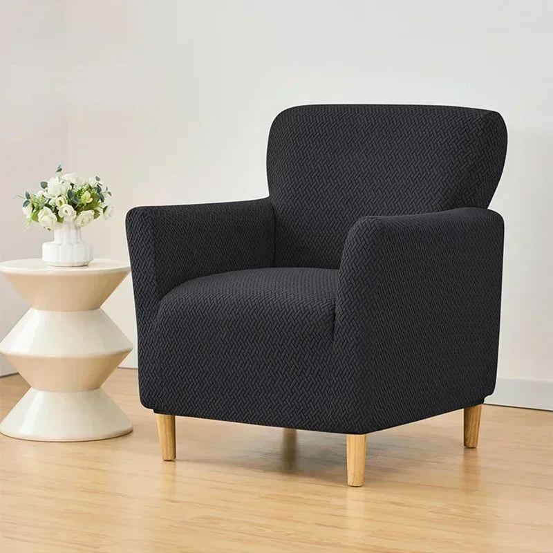 Club Chair Slipcover Jacquard Stretch VELORIN