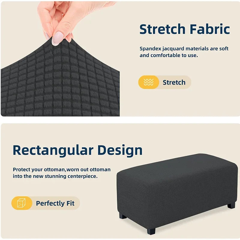Ottoman Cover Jacquard Stretch SOLVARE