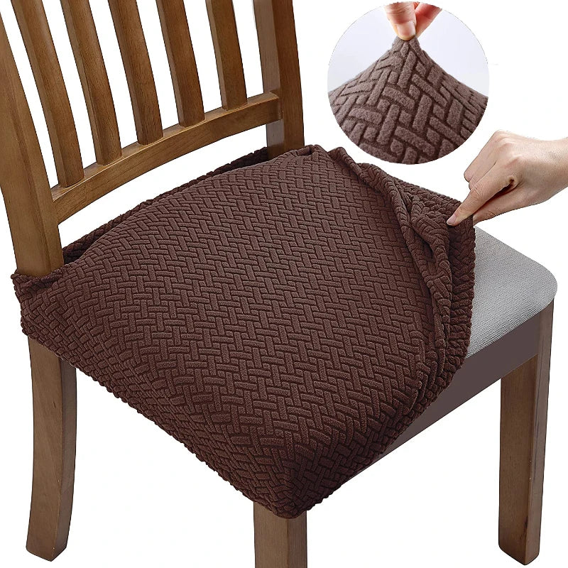 Chair Seat Cushion Covers Stretch Jacquard SOLVIRA