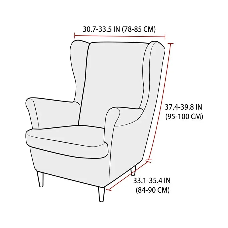 Wingback Chair Cover Velvet Stretch LIRAVO