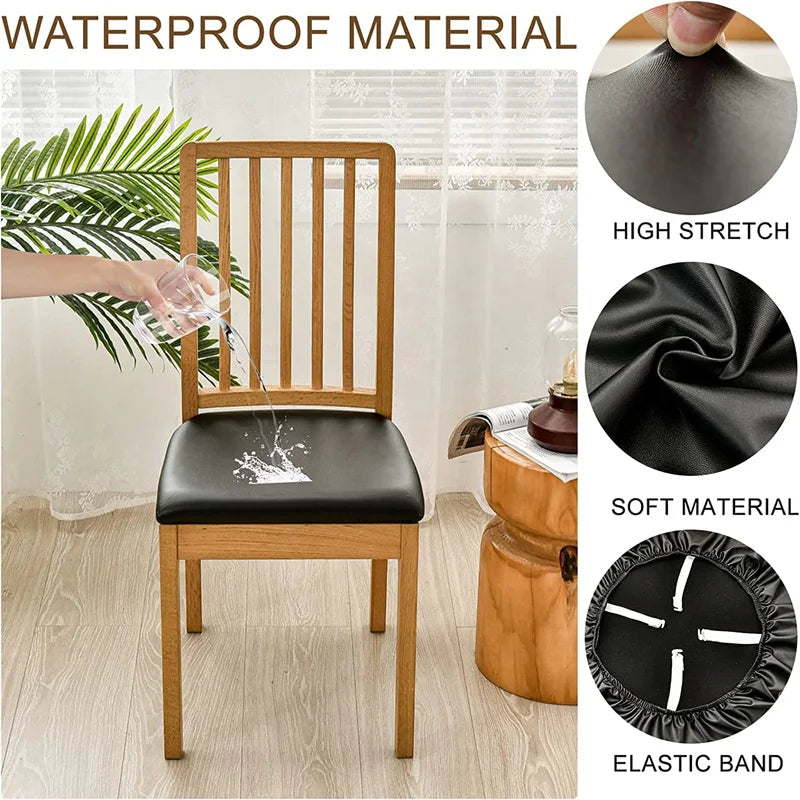Chair Seat Cushion Cover PU Leather SOLENIQ