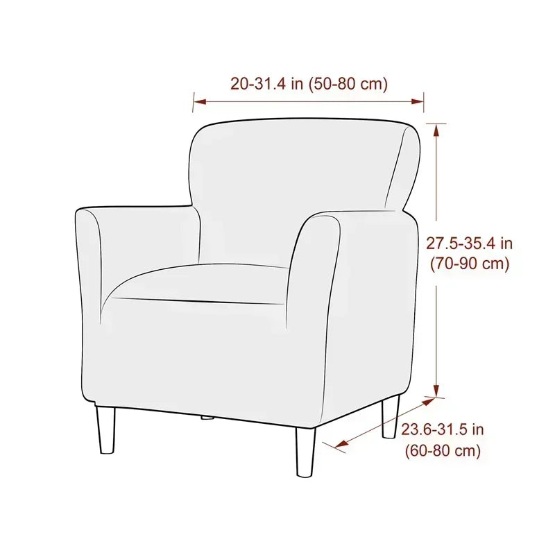 Club Chair Slipcover Jacquard Stretch VELORIN