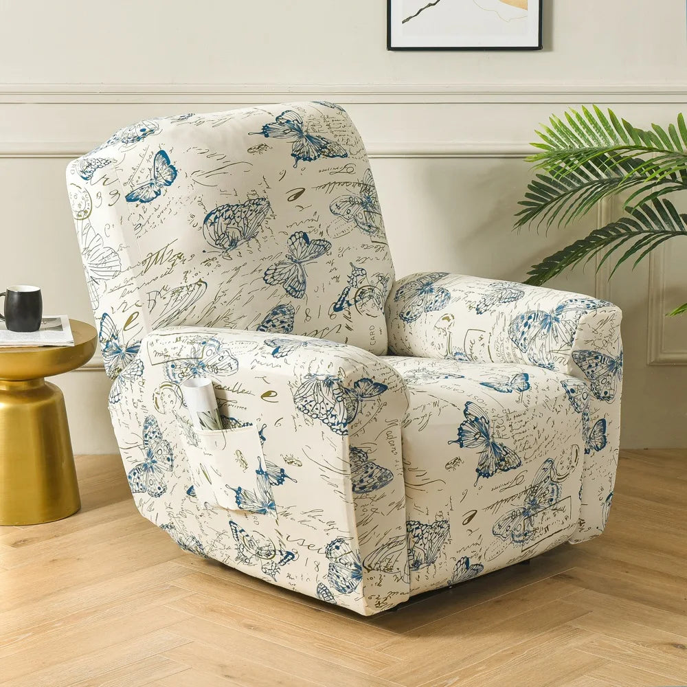 Recliner Slipcover Floral Pocket Set RELMIVA