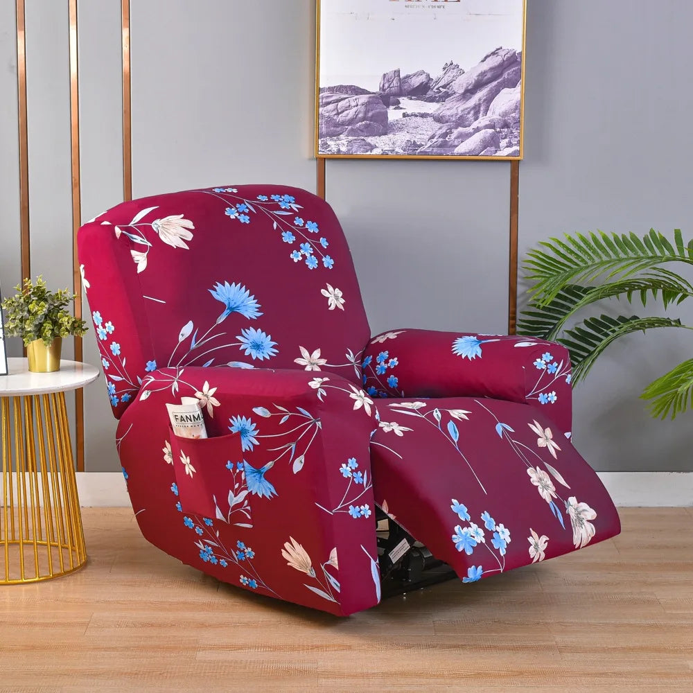 Recliner Slipcover Floral Pocket Set RELMIVA