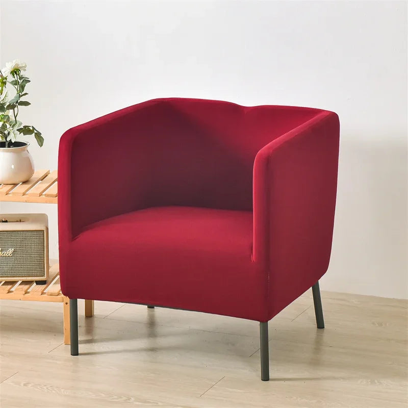 Club Chair Cover Stretch Solid Color SAVELIO