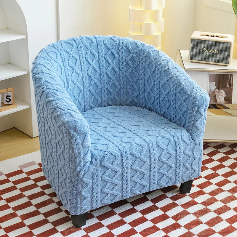 Club Chair Cover Jacquard Velvet SOLENAR