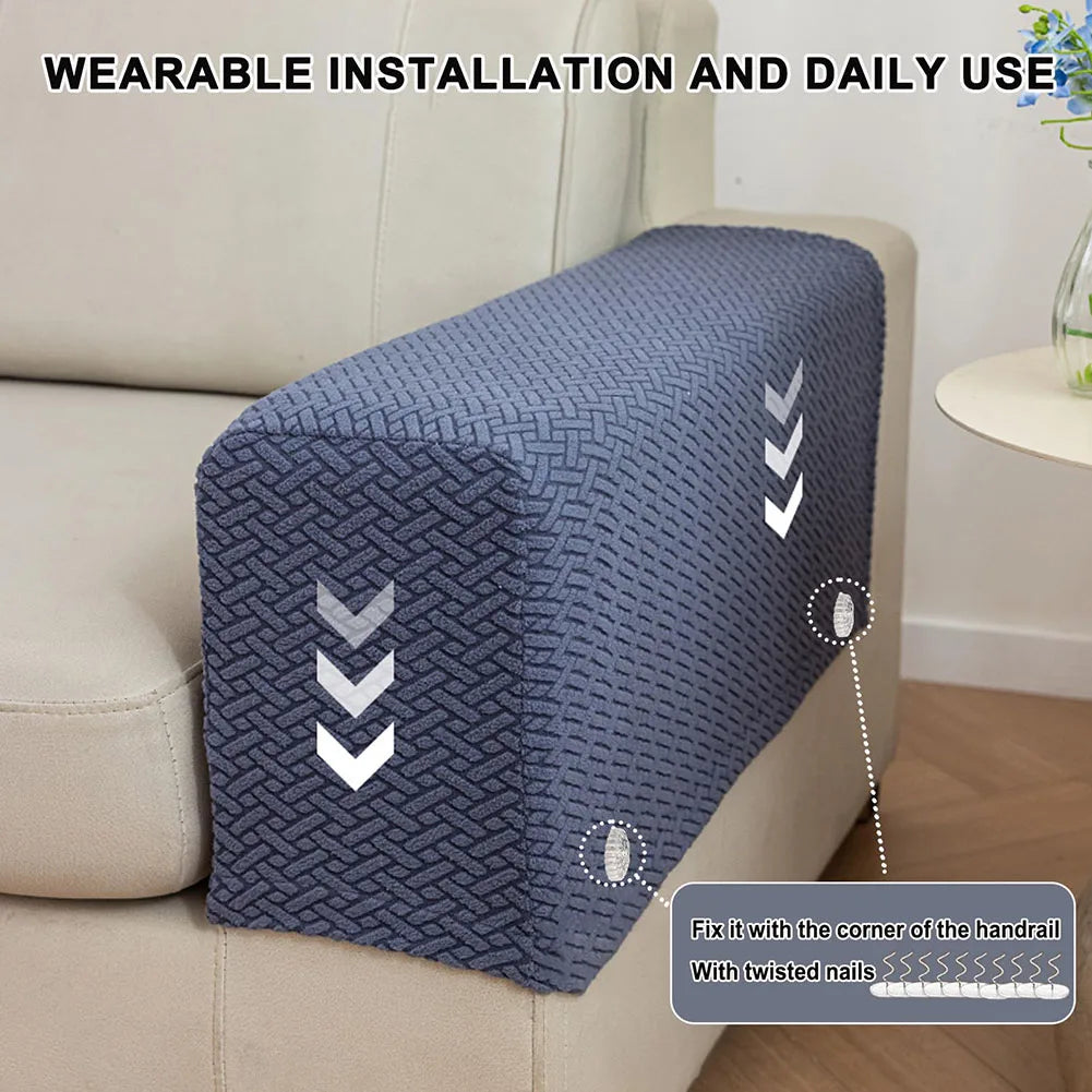 Sofa Armrest Covers Checkered Elastic CALDIVO
