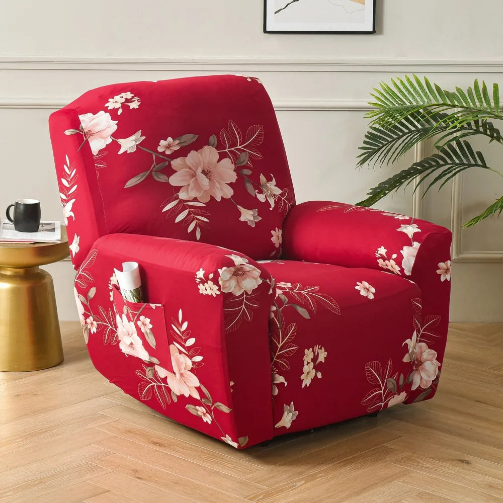 Recliner Slipcover Floral Pocket Set RELMIVA