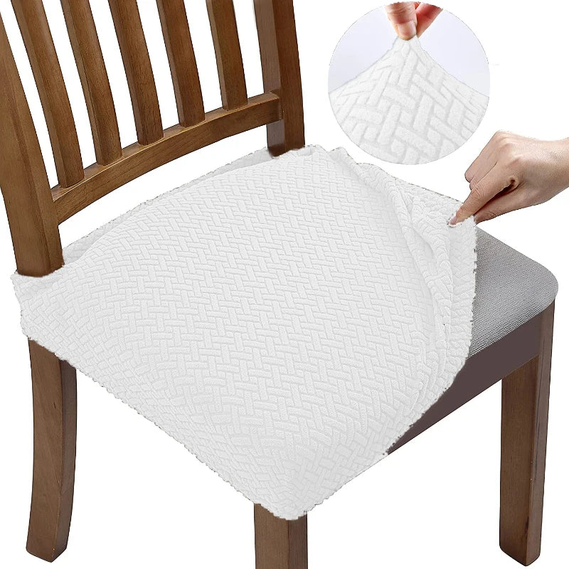 Chair Seat Cushion Covers Stretch Jacquard SOLVIRA