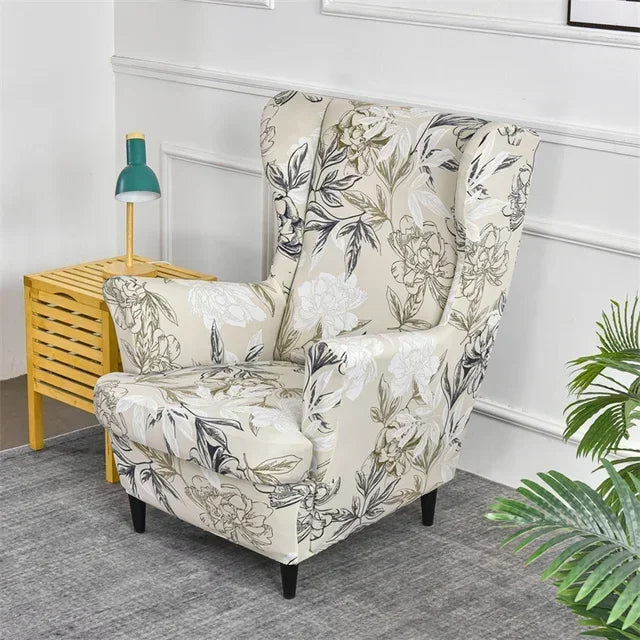 Wingback Chair Cover Set Floral VELARIO