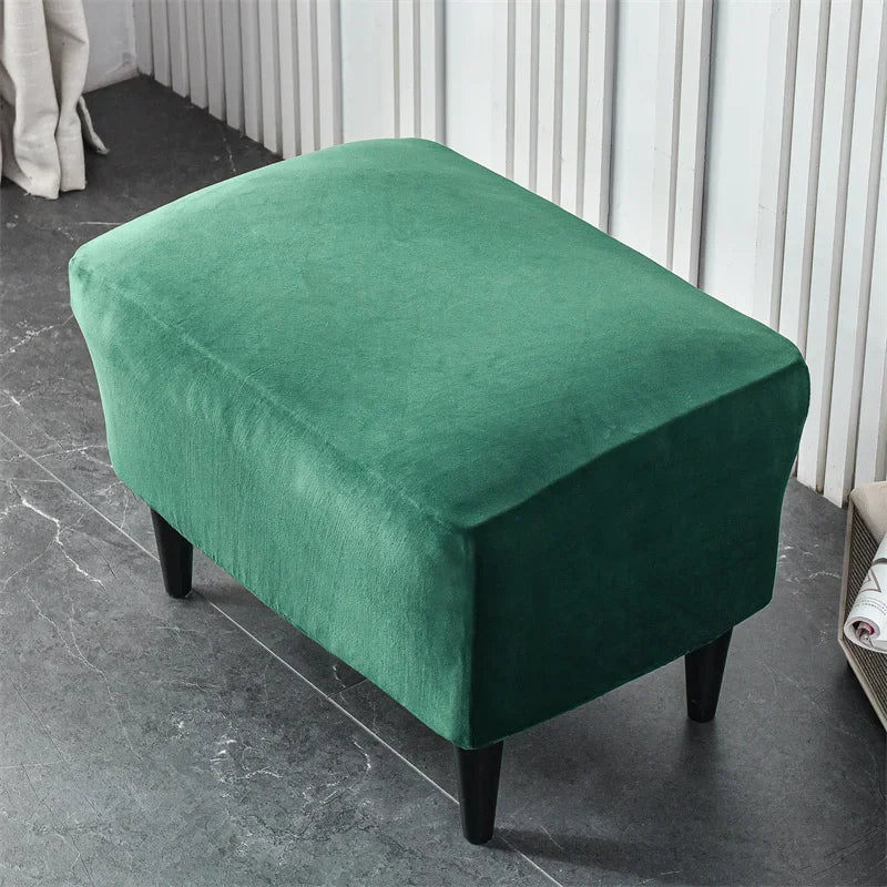 Wingback Chair Cover Velvet Stretch VELINAR