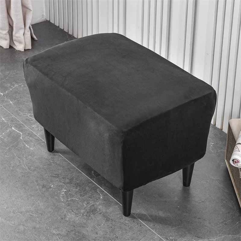 Wingback Chair Cover Velvet Stretch VELINAR