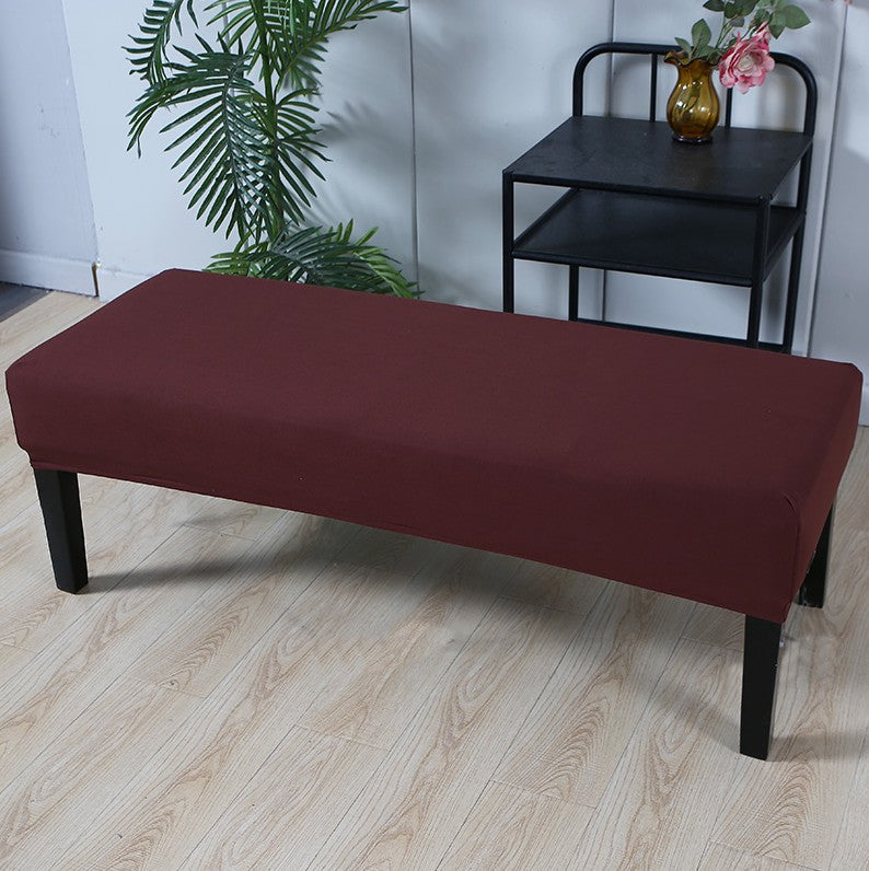 Bench Slipcover Stretch Linen Élodie Coffee-125 × 4 × 30cm