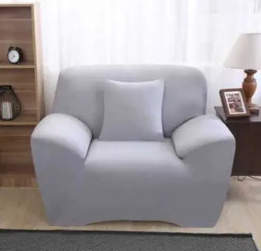 Loveseat Covers Stretch Minimalist LUMIERA Grey-Double and two pillows