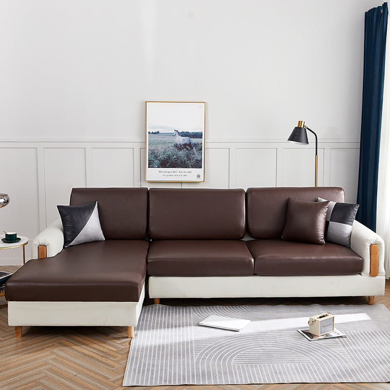 Sectional Sofa Seat Cover Tri-Proof Leather LUCINE Coffee-Juniors