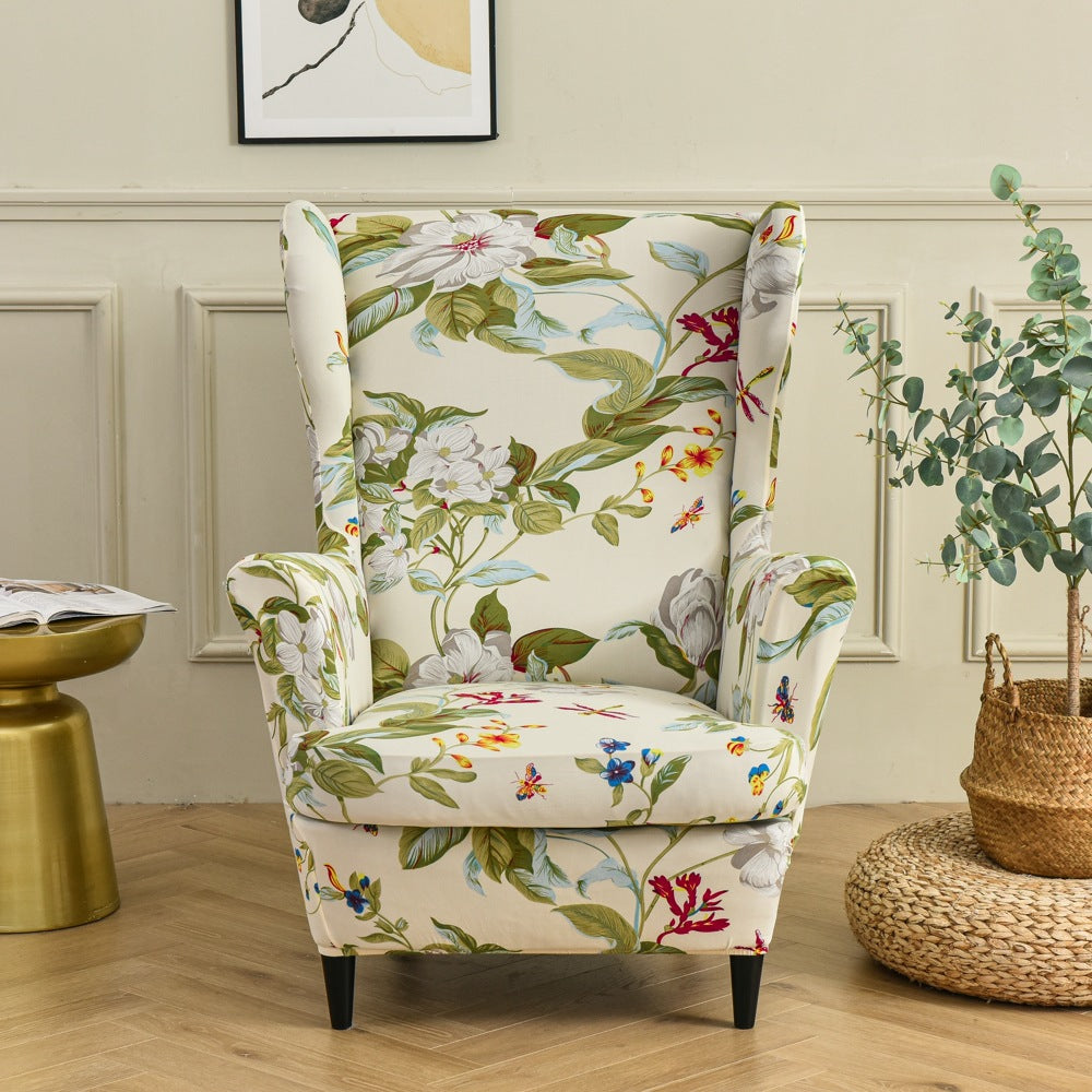 Wingback Slipcover Stretch Polyester NICOLETTE Spring