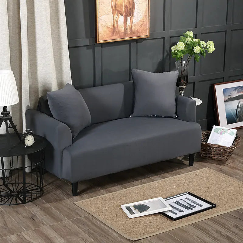 Loveseat Cover Stretch Floral Luneva Dark Grey-235to300cm