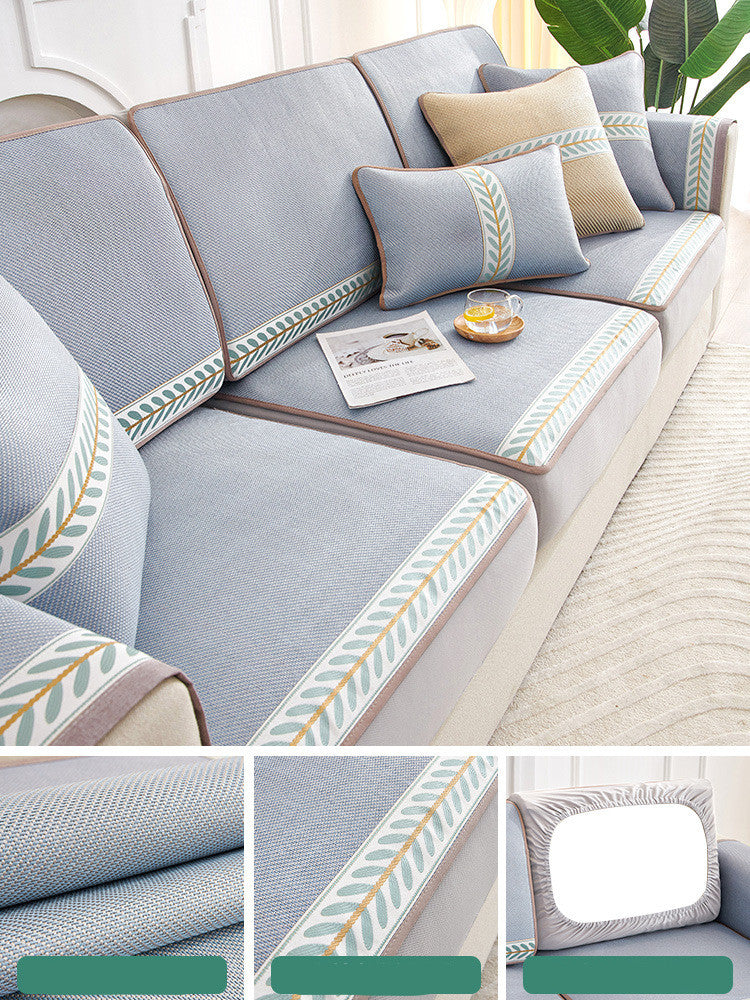 Sectional Sofa Seat Cover Non-Slip ELANIE Sky Blue-60x120cm