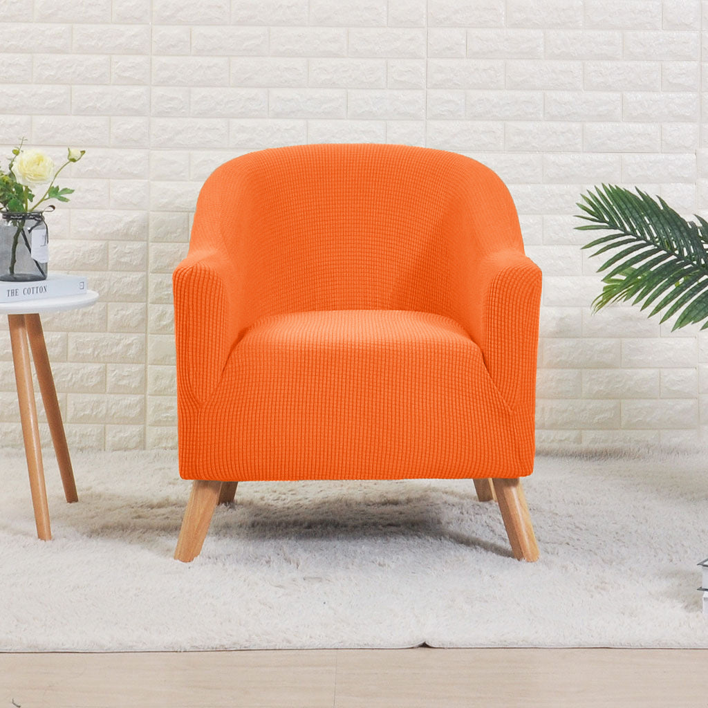Accent Chair Cover Stretch-Fit Celeste Orange Corn-Round Sofa Cover