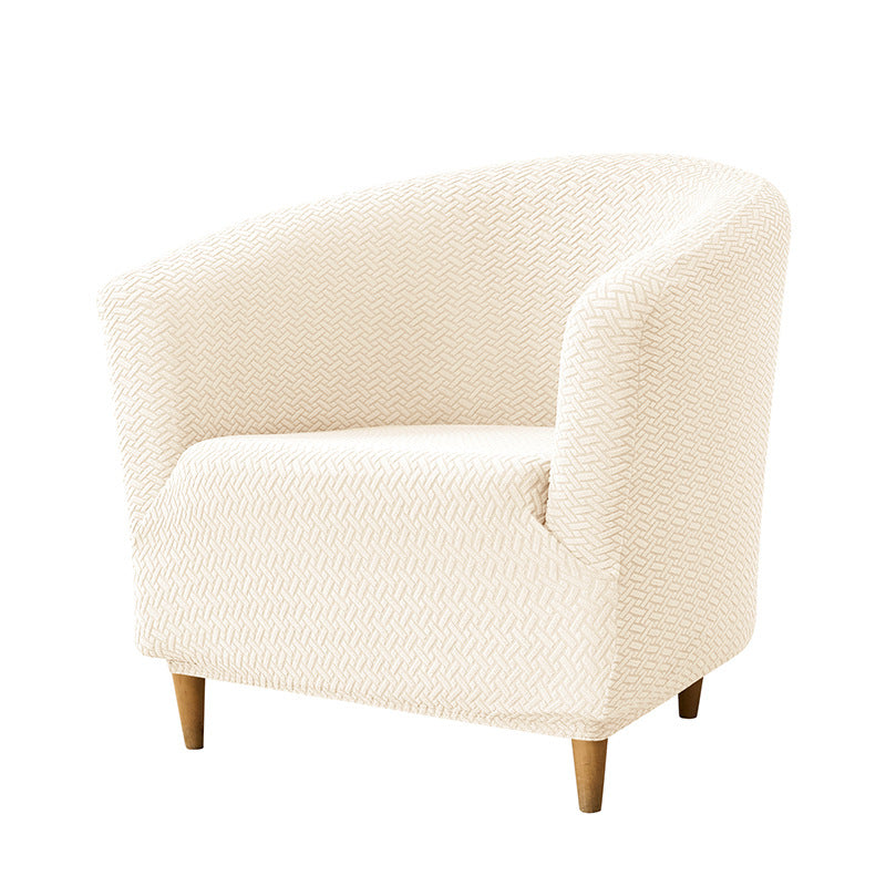 Accent Chair Cover Stretch Jacquard CELINE 01 Beige-Sofa Cover