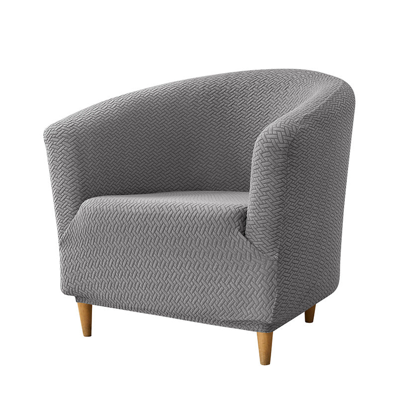 Accent Chair Cover Stretch Jacquard CELINE 04 Medium Gray-Sofa Cover